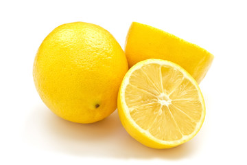 Fresh juicy lemon on white background