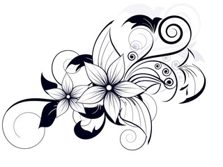 Obraz na płótnie Canvas floral design element with swirls for spring