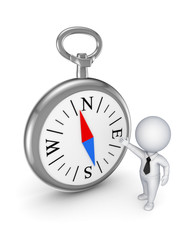 Small person and retro compas.