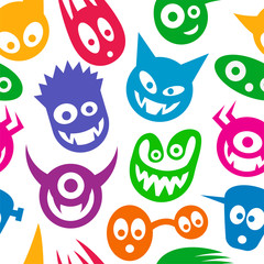 Seamless funny colorful monsters.