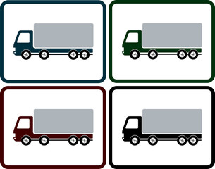set of delivery truck icon