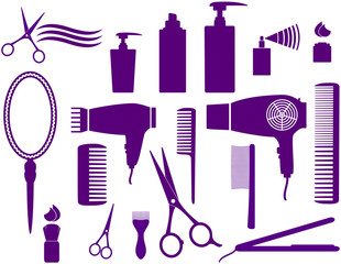 Obraz premium set of hairstyling objects