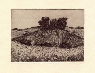 radierung graphik passepartout