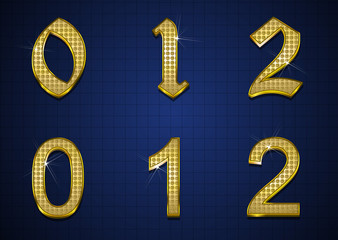 Luxurious number with gold diamonds