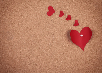 Fototapeta premium hearts on corkboard