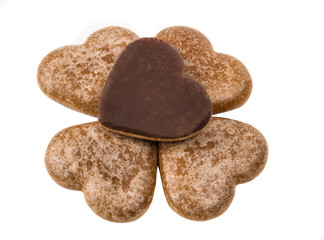 heart cookies isolated