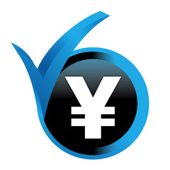 yen sur bouton validé bleu