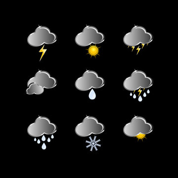 icons for weather forecast vector illustration