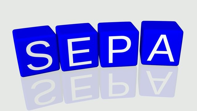 SEPA W&uuml;rfel fallend, blau