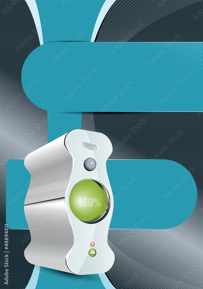 Leinwandbilder Vector abstract background with computer case