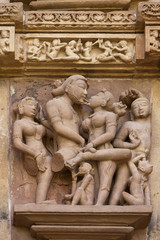 Khajuraho erotic carvings.