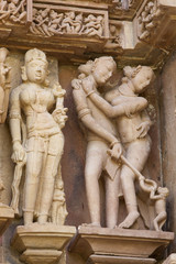 Khajuraho erotic carvings.