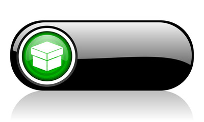 box black and green web icon on white background