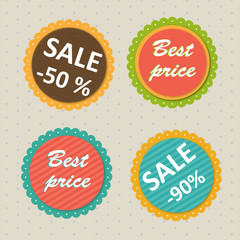 Stickers with sale and best price massages