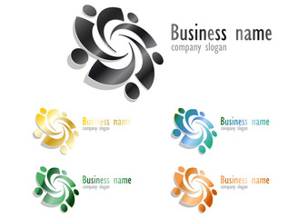 Business logo 3D glossy metal design - 48897081