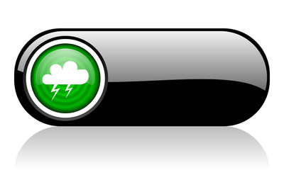 weather black and green web icon on white background