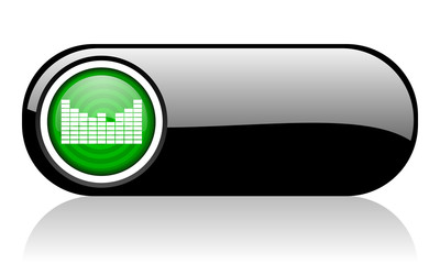 sound black and green web icon on white background