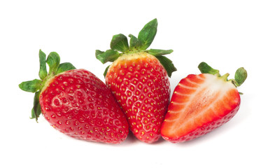 Strawberries white isolated