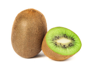 Kiwi fruit white isolated