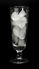 Glass filled with ice