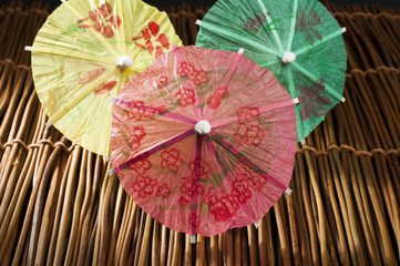 Colorful cocktail umbrellas