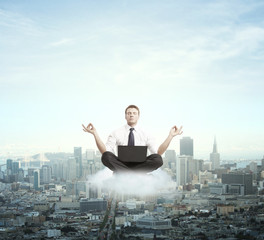 businessman meditating