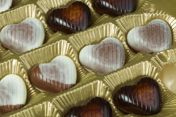 Chocolates in the shape of hearts