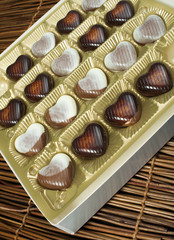 Chocolates in the shape of hearts