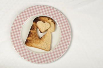 Toast with heart-shaped