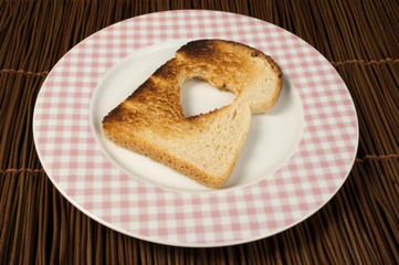 Toast with heart-shaped