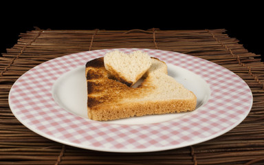 Toast with heart-shaped