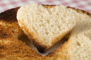 Toast with heart-shaped