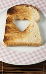 Toast with heart-shaped