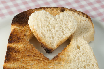 Toast with heart-shaped