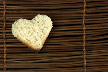 Toast with heart-shaped