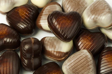 Chocolates in the shape of hearts