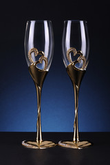 The golden private glasses for valentine's day