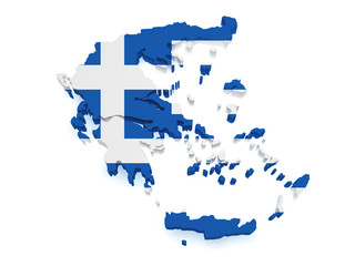 Greece Map 3d Shape