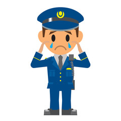 Obraz premium 警察官 泣く