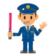 警察官　交通整理