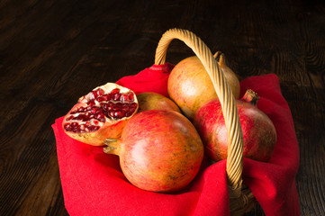 Pommegranates still life