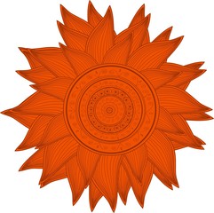 Abstract sun. Hand drawn illustration