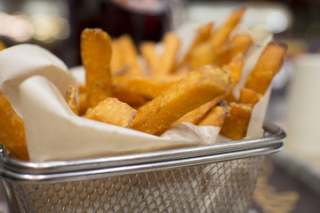 basket of yam fries