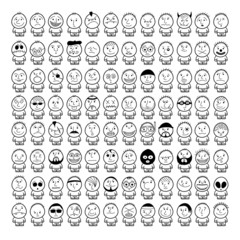 Huge set of funny hand drawn characters.