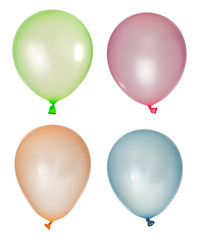 Set of inflated balloons from different colors