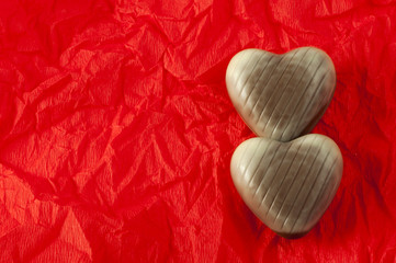 Chocolates in the shape of hearts