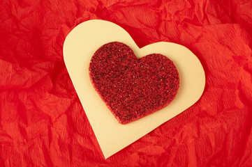Red heart brocade shape
