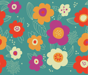 Seamless pattern with flowers. Floral background