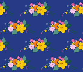 Floral background. Hand-drawn bouquet pattern