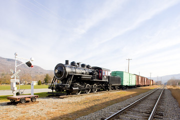 Obraz premium steam train in Railroad Museum, Gorham, New Hampshire, USA